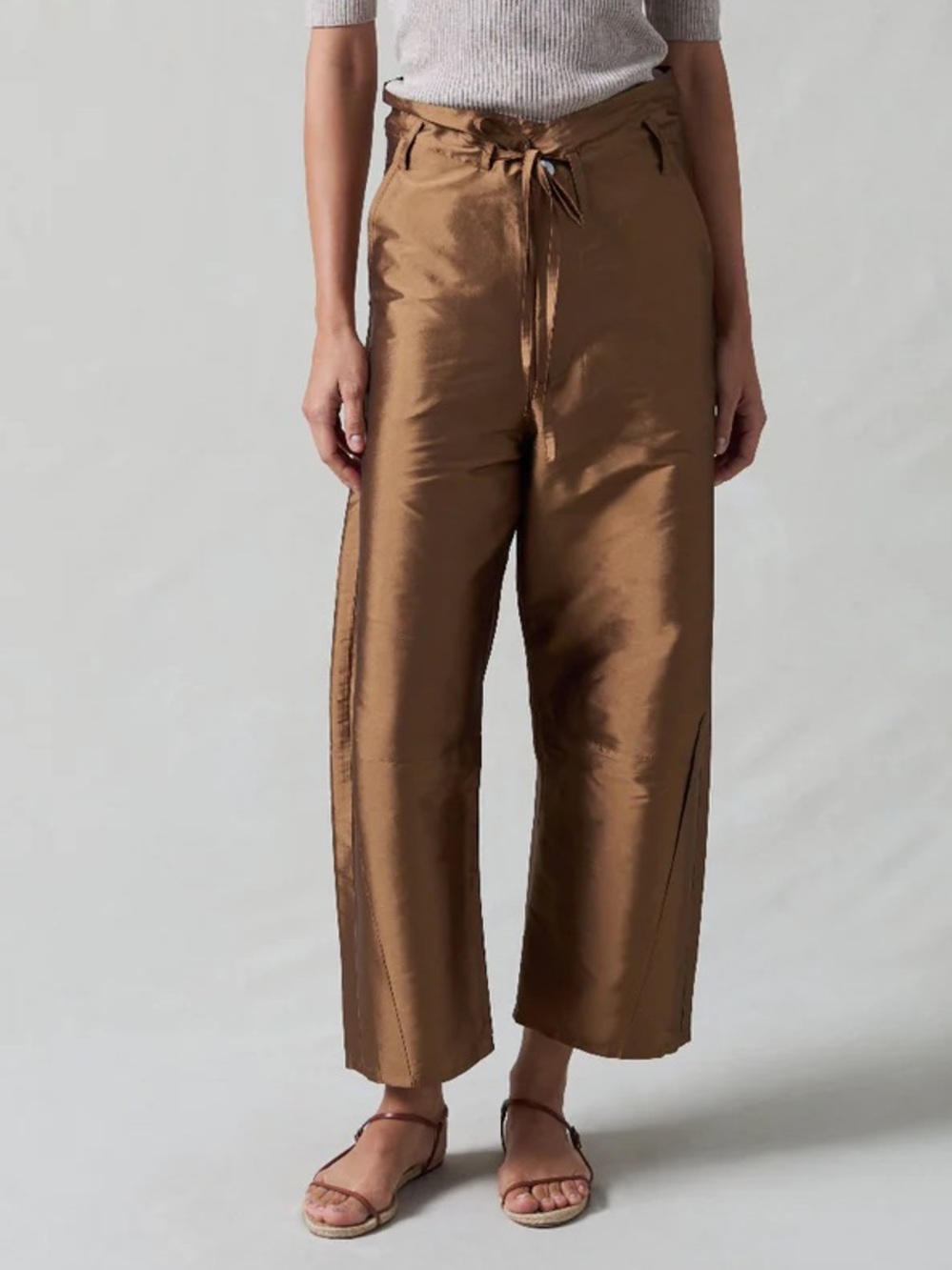 Chan Luu Techno Taffeta Barrel Pant Bronze